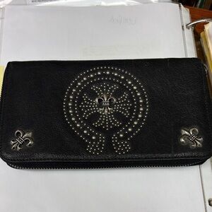 Chrome Hearts Black Wallet with Silver Accents